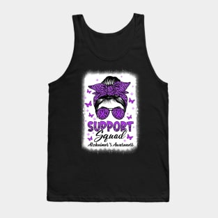 Support Squad Messy Bun Butterfly Alzheimer's Awareness Tank Top